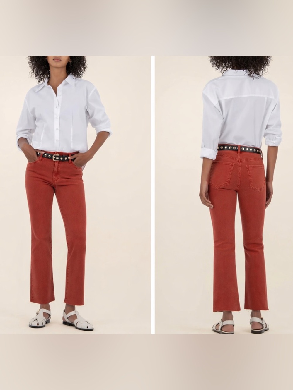 Kut From The Kloth Kelsey High Rise Ankle Flare Jeans Paprika 6